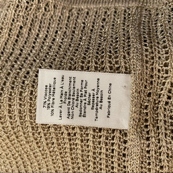 Talbots gold shimmer open cardigan sweater - Picture 8 of 9